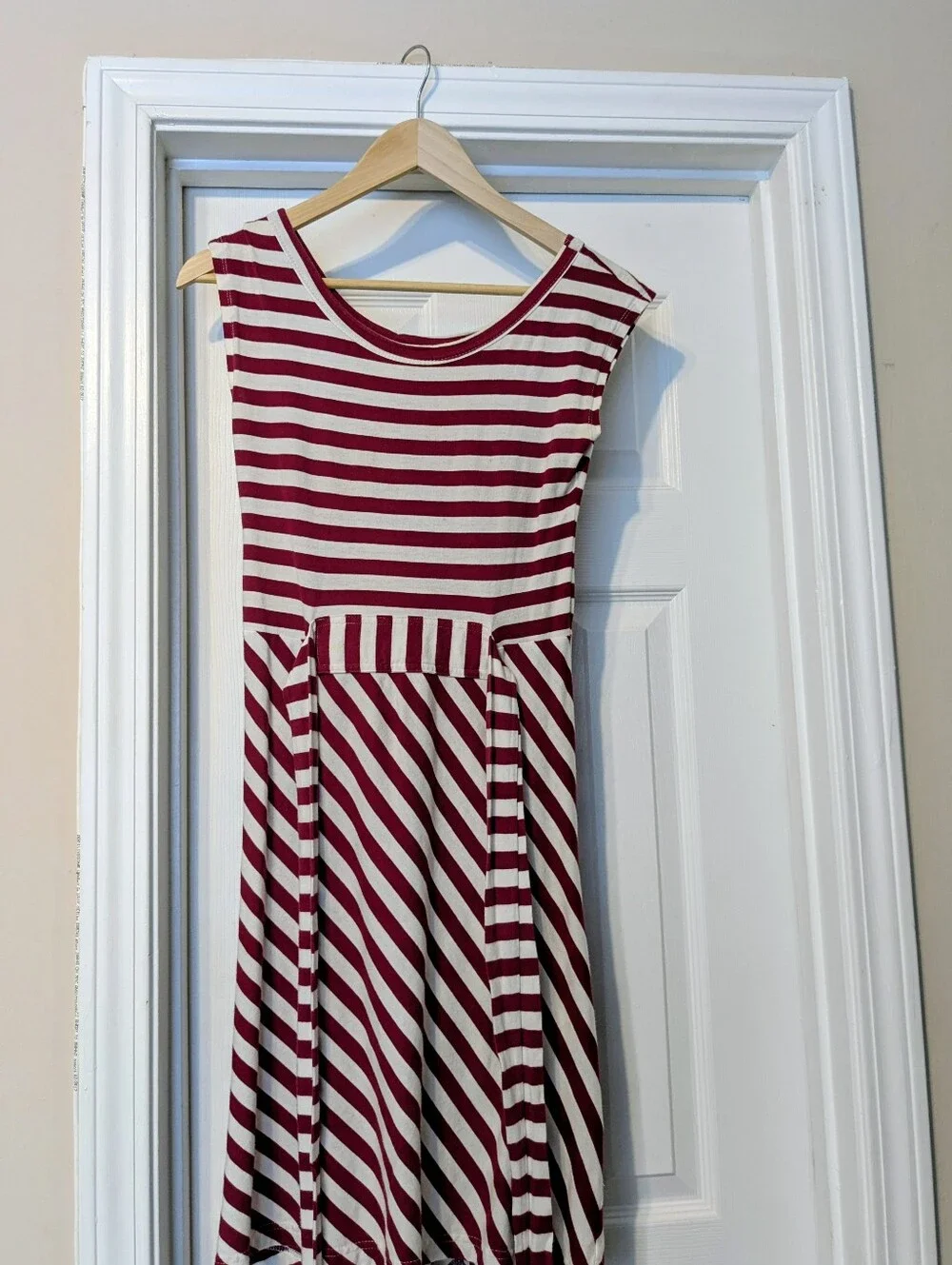 Synergy Modcloth Organic Cotton Red & White Striped Dress